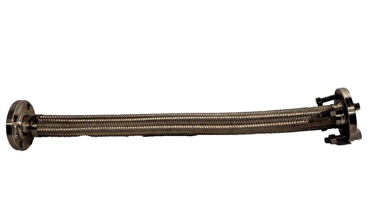 Used 2" x 36" SS Stainless Flexible Braided Hose Flange 150 SA/A182 F304/304L B16.5