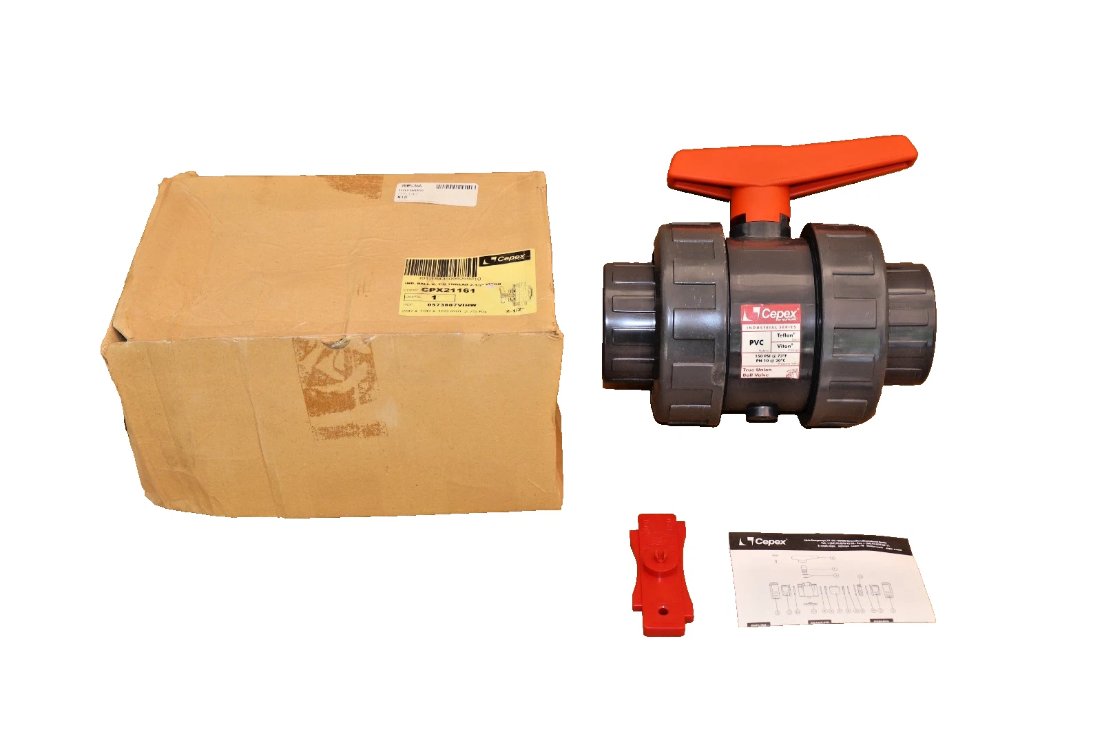 CEPEX Hayward 2-1/2" Ball Valve T/U Thread 2-1/2" Viton PVC 2.5" CPX21161 (NEW)
