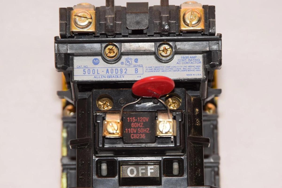 Used ALLEN BRADLEY 500L-A0D92 Series B Contactor 115-120V CB236 Coil