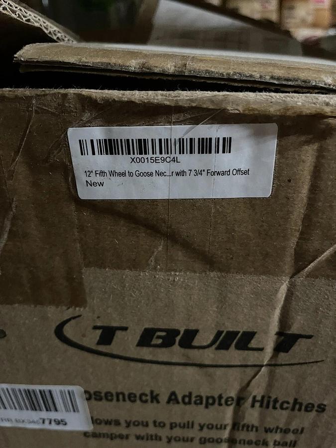 T Built 12" 5th Fifth Wheel to Goose Neck Adapter with 7 3/4" Forward Offset NEW
