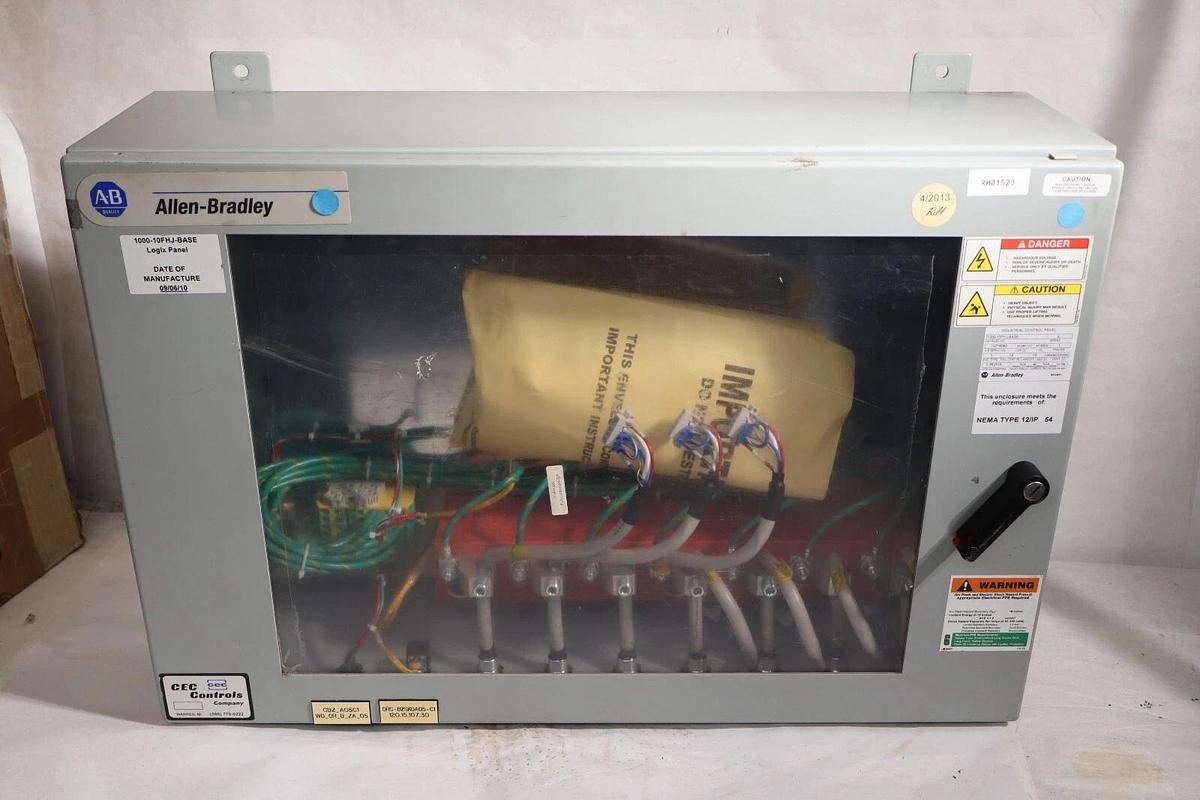 Used ALLEN BRADLEY 1000-10FHJ-BASE Series A Logix Panel Control Panel Box