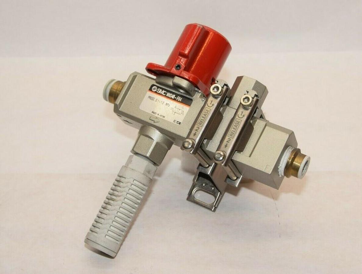 Used SMC VHS40-F04 0.1-1.0MPa Pneumatic Lock Out Shut Off Valve With Silencer