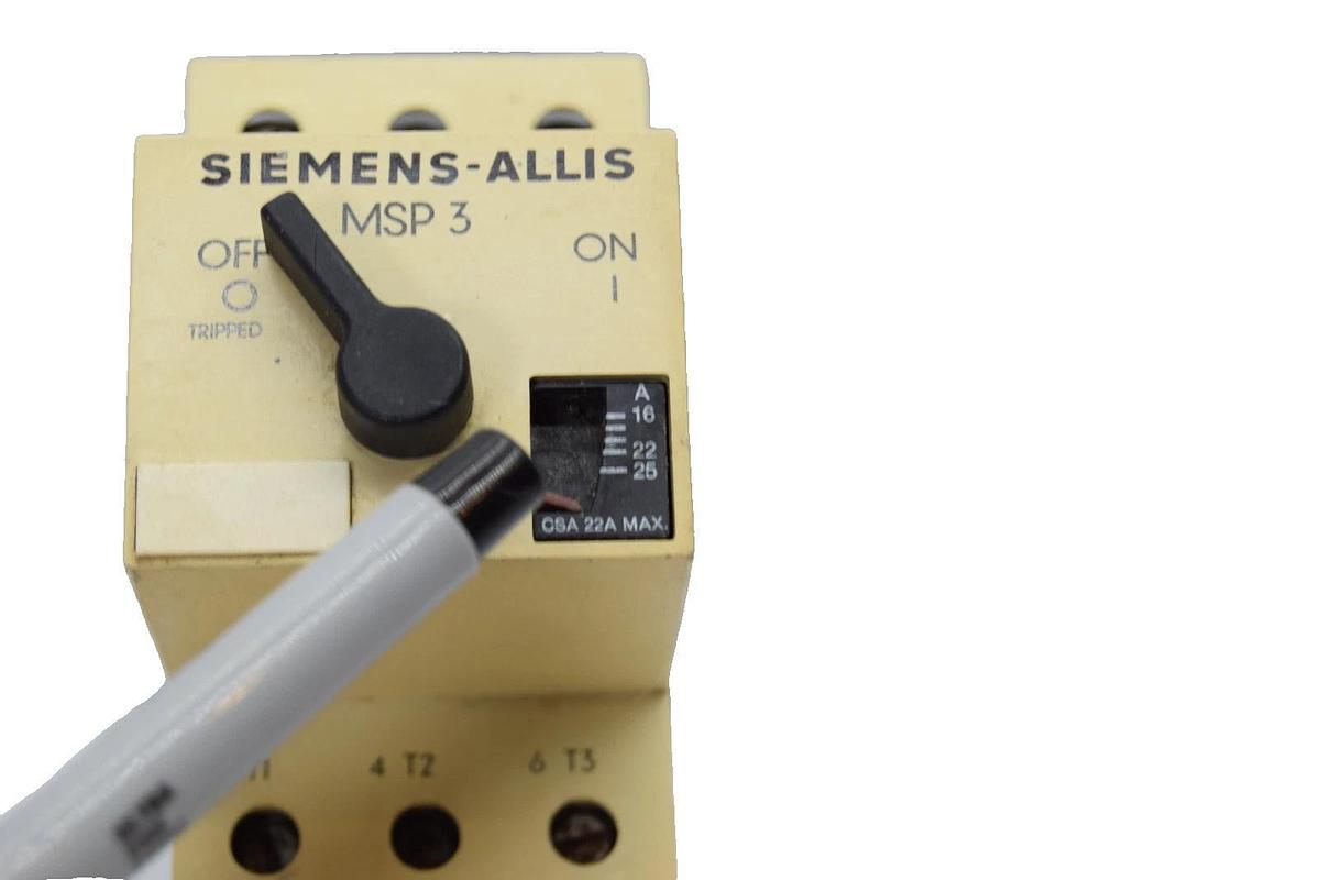 Used Siemens Allis Manual Starter Protector MSP30S 16-25 Amp (see pics)