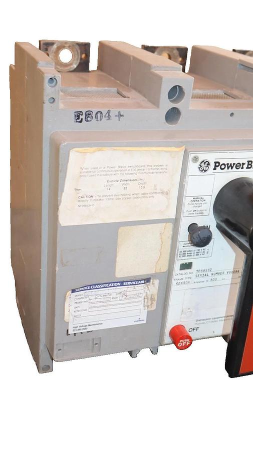 Refurbished GE General Electric Circuit Breaker Power Break 800A Amp TP88SSZ TR8S600 GF