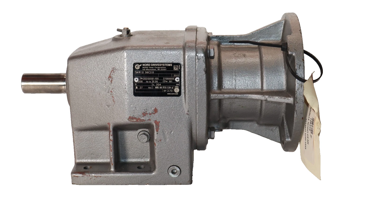 NORD Gear Box Worm Speed Reducer SK 12 56C2.0 202158181-100 8:56:1 (NOS)