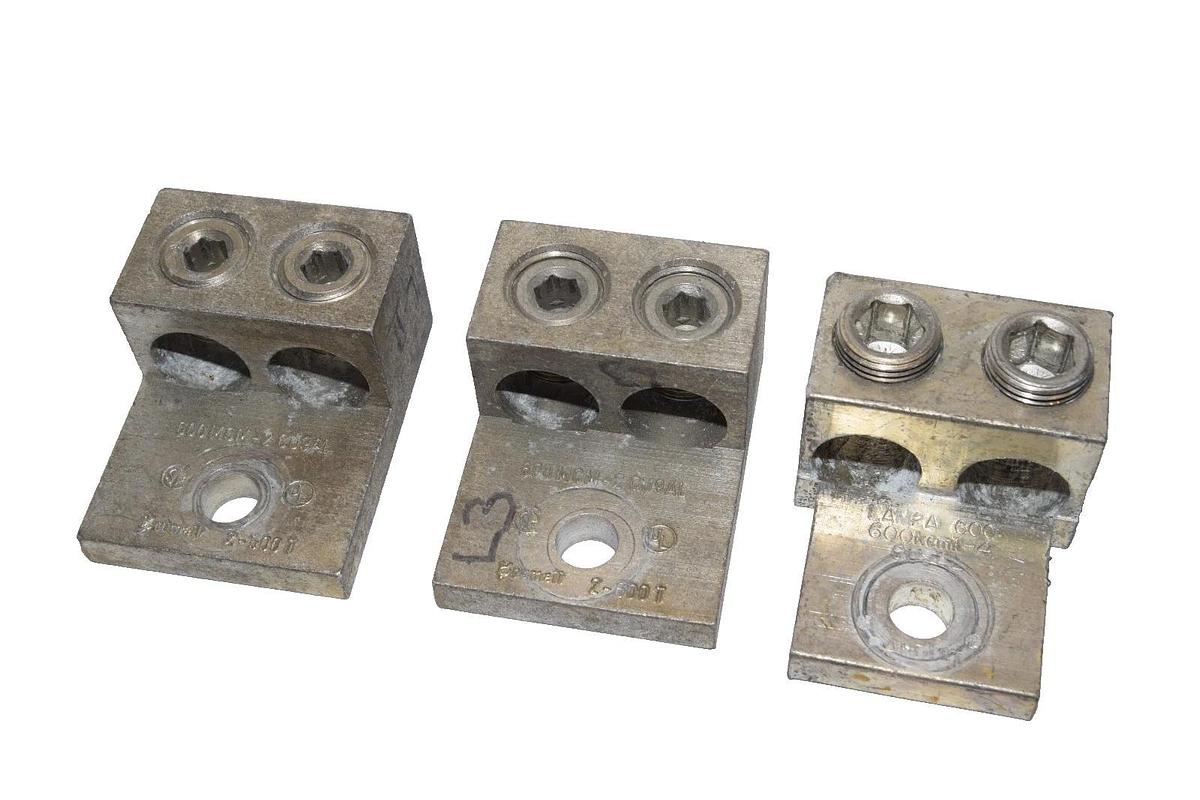 Used Panduit LAM2A 600V One-Hole Two Barrel Mechanical Lug Connector (Lot of 3)