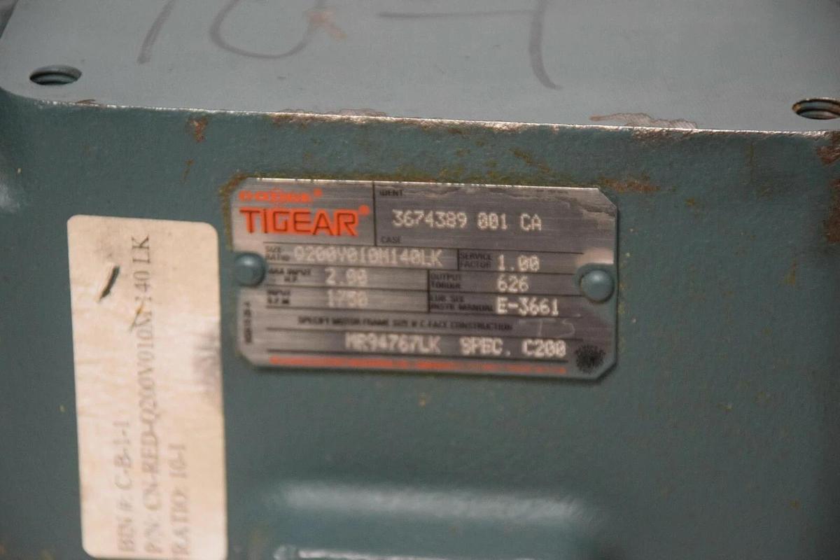 DODGE TIGEAR, Worm Gear Speed Reducer Q200Y010M140LK 10:1 ratio gear box (New)