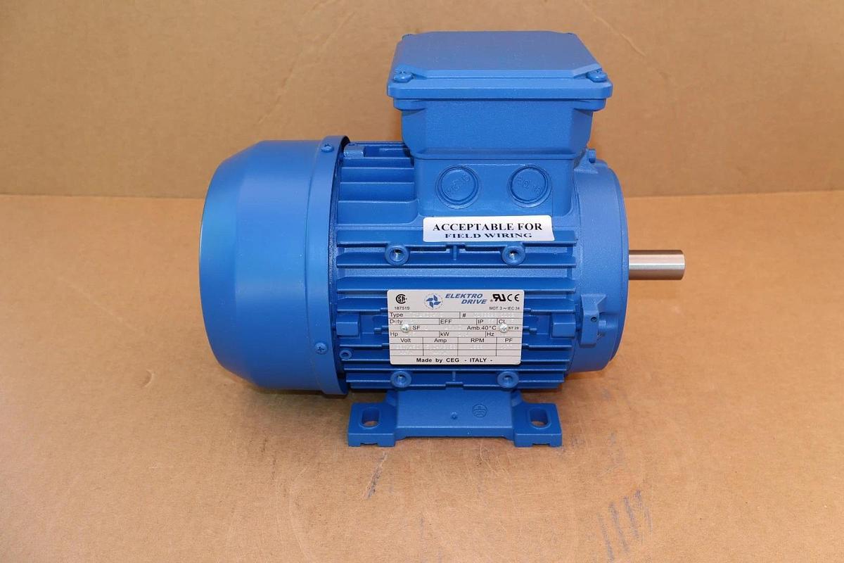 Elektro Drives CEG Motor MT0ML80C4/2 1.1kW 1.5hp 1686rpm 4p 230/460v  (New)