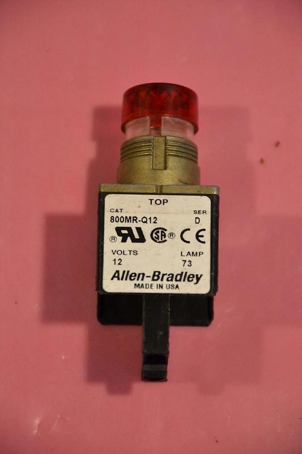 Used ALLEN BRADLEY PUSHBUTTON 800MR-Q12 800MR Q12 800MRQ12 12 V 12V 73 LAMP SER D