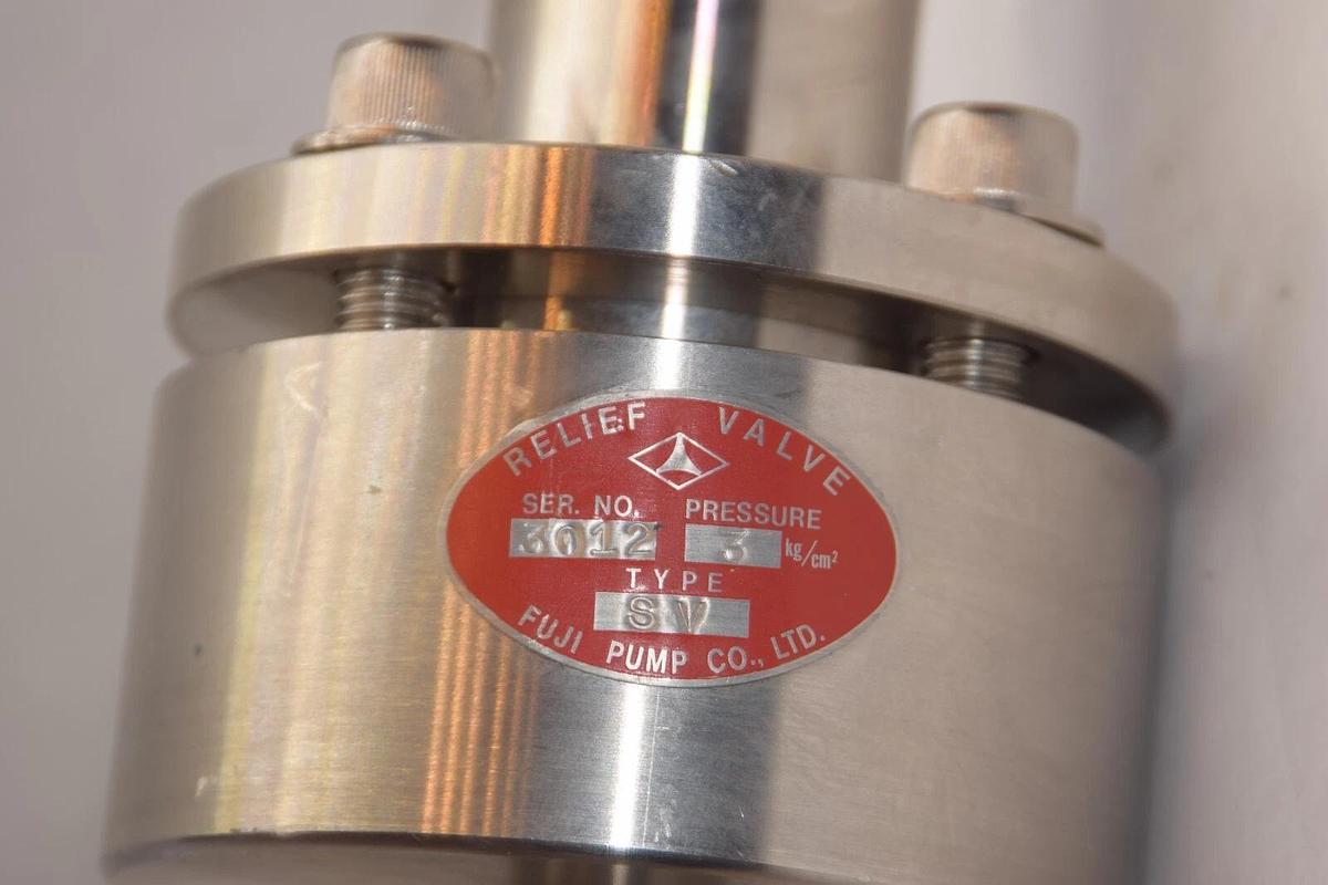 Used FUJI PUMP Co. Type SV 3 kg/cm2 SS Sanitary Pressure Regulating Relief Valve 1"