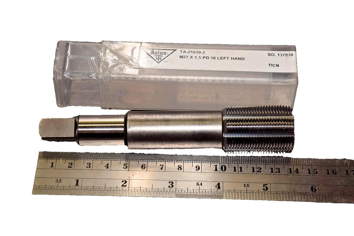 BALAX Left Hand Tap TA-21039-2 M27 X 1.5 PD 18 NEW
