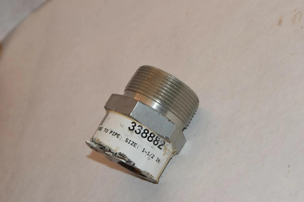 NEW ASP 319-05584 338882 1-1/2" TUBE TO PIPE CONNECTOR STAINLESS STEEL