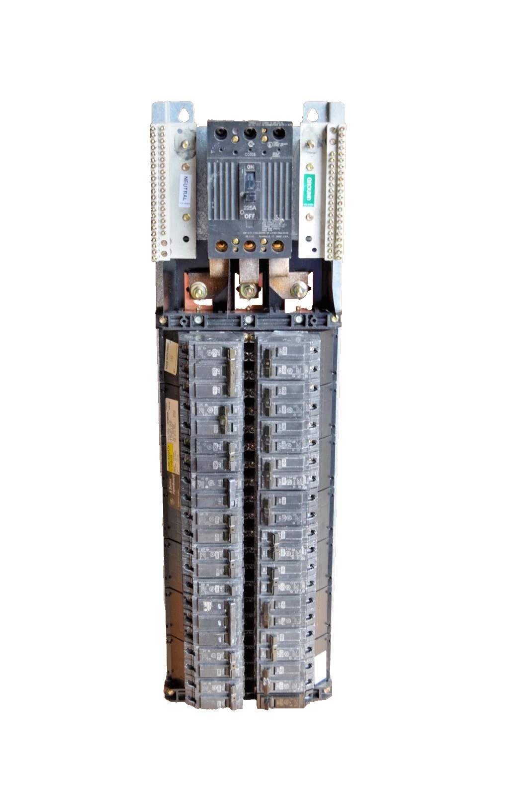 Used General Electric GE A Series 225A Panelboard Interior AQL3422ATX AXB4M9 3ph 4w