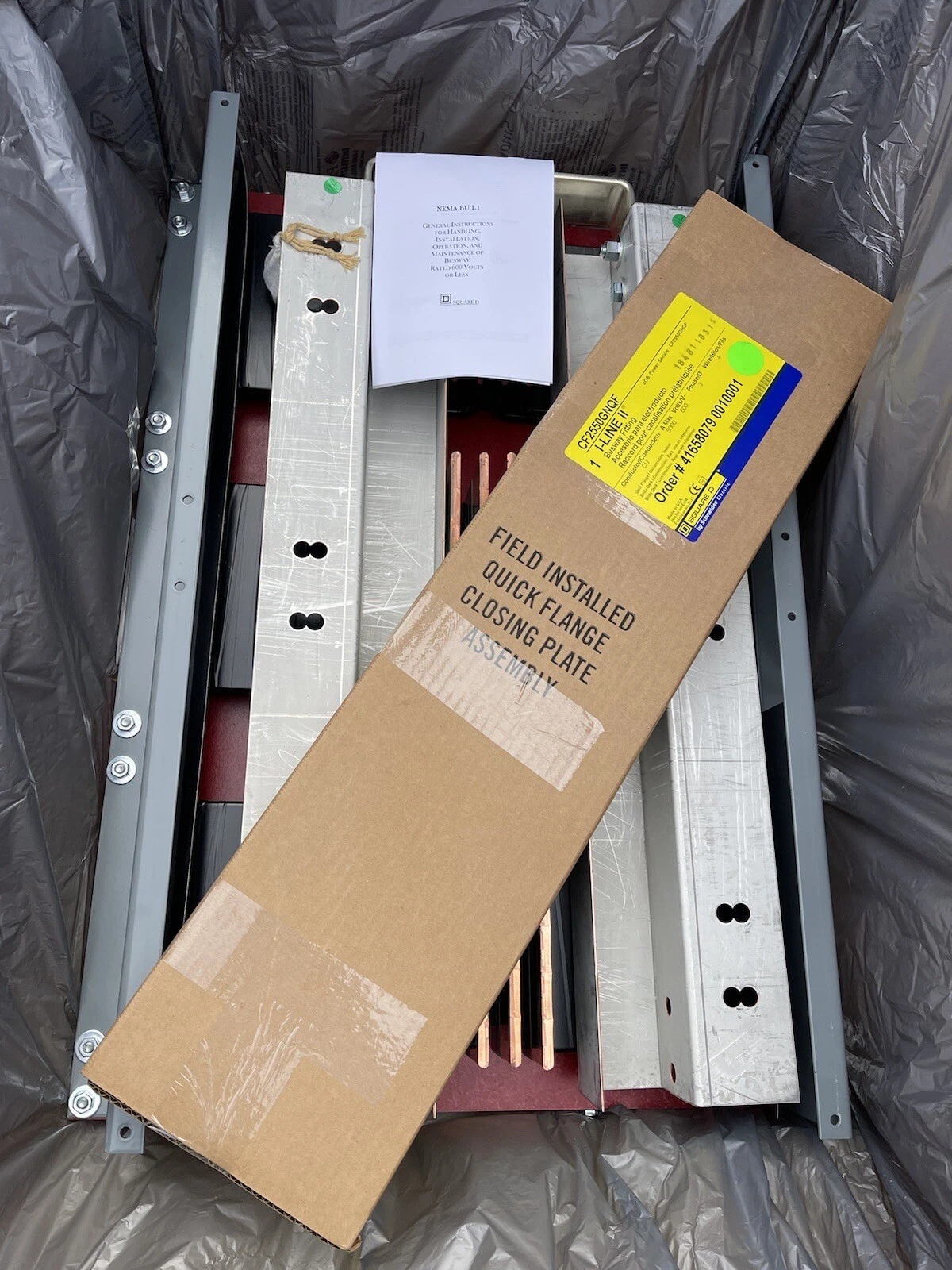 Square D 5000A 4 wire busway fitting I-Line II CF2550GNQF 600v, 3p4W