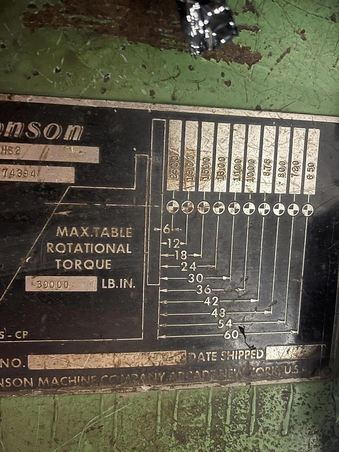Used Aronson Headstock / Tailstock Positioner HS2 with Rotational Torque 30" head