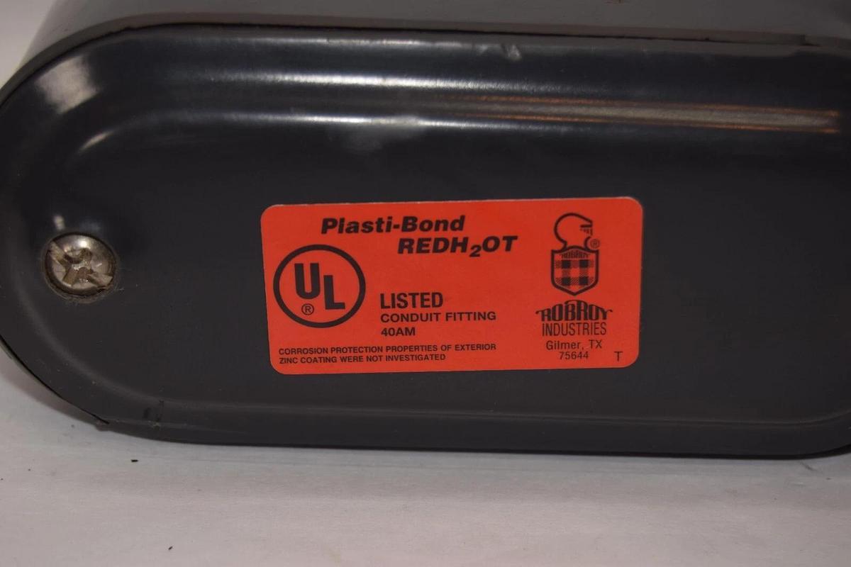 PLASTI-BOND Robroy 1-1/4" PVC Coated 90 degree Conduit Body 40AM Fitting NEW