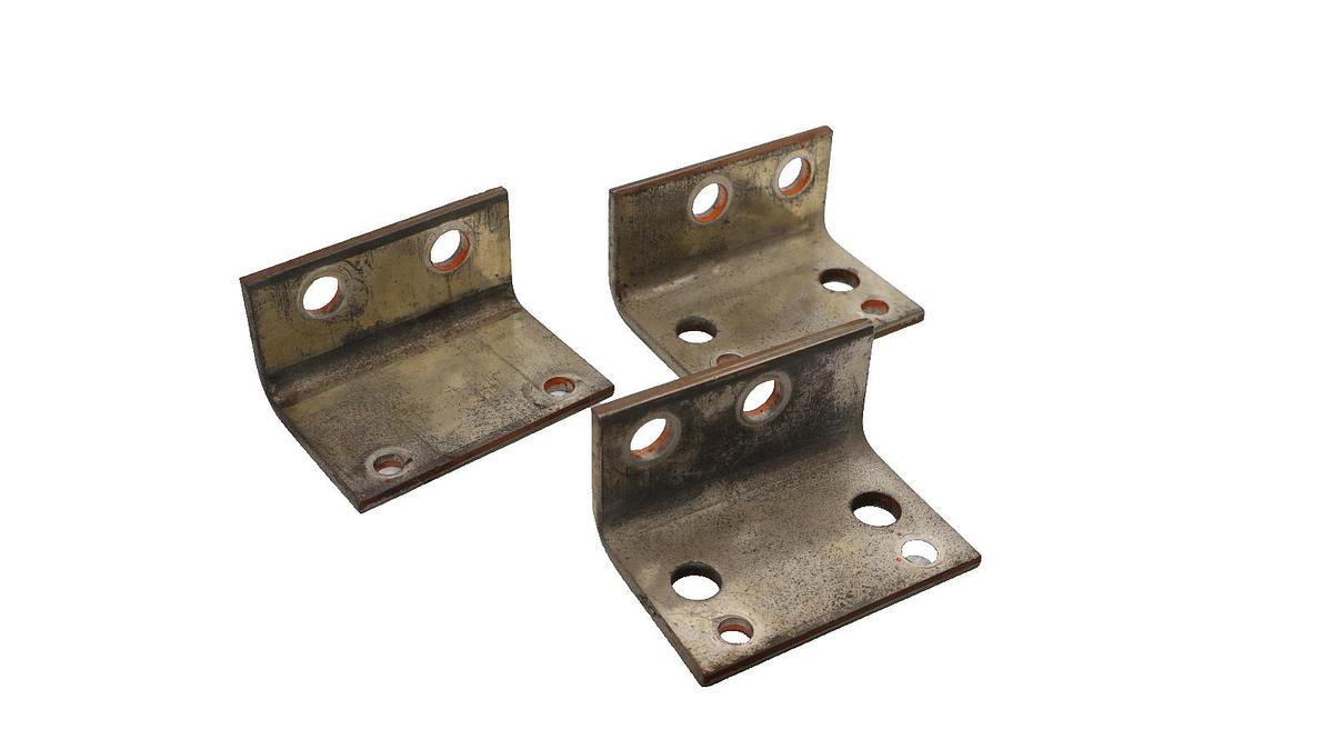 Used 4" x 2-1/2" x 2" x 1/4" Copper Buss Bar Plate (Lot of 3)