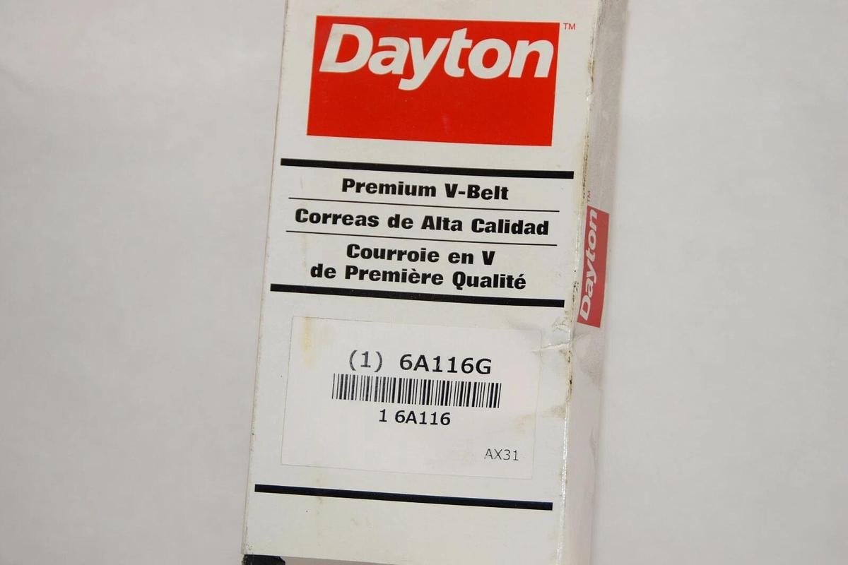 (NEW) DAYTON 6A116G Premium V-Belt
