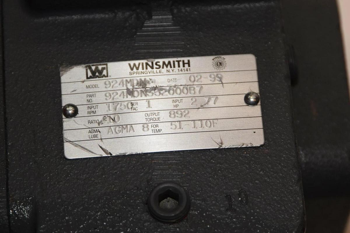 Winsmith 924 924MDN Gear Box Speed Reducer 1750rpm 2.77hp Ratio 10:1 NEW