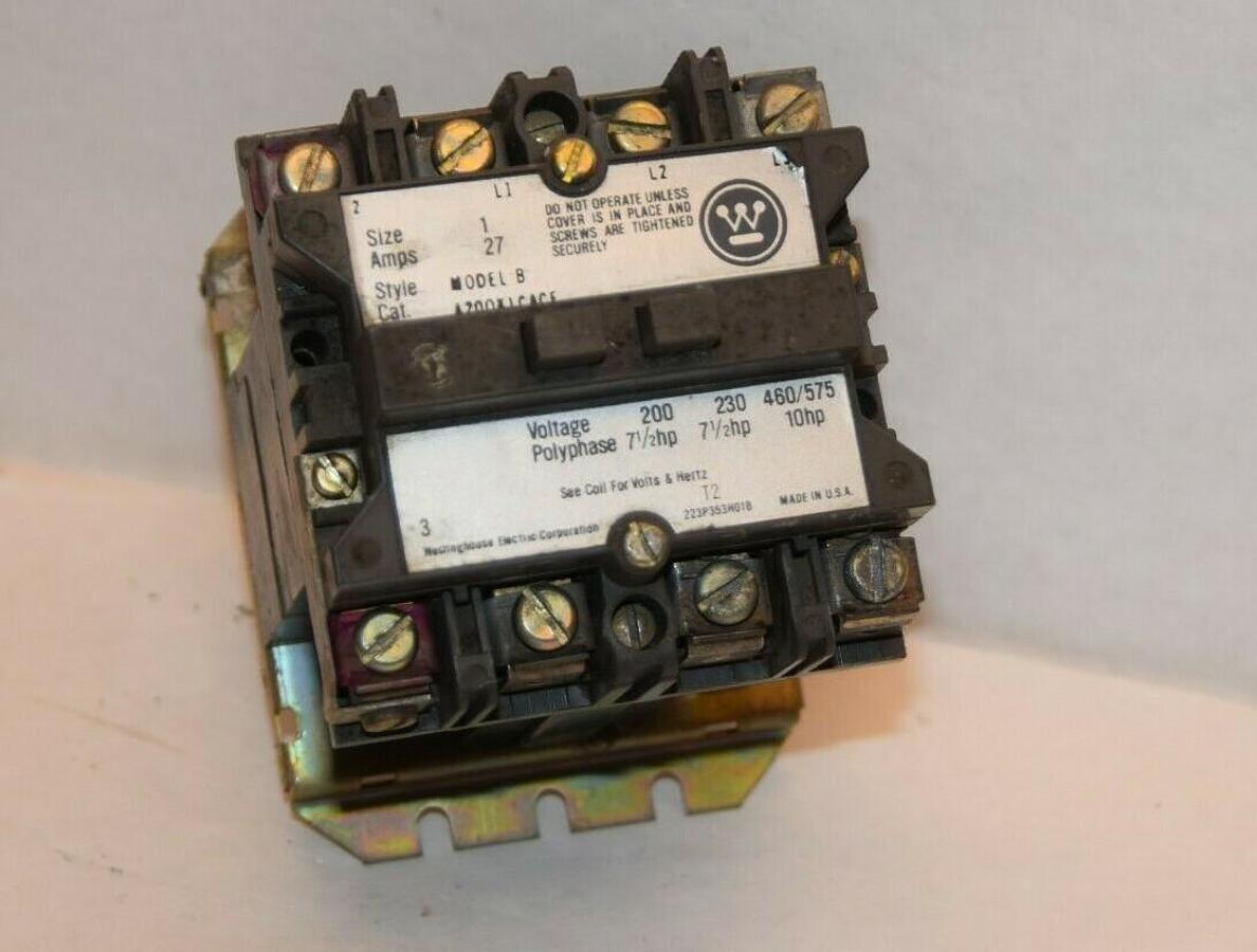 Used WESTINGHOUSE A200X1CACE 27A Size 1 200V 110/120V Coil Contactor