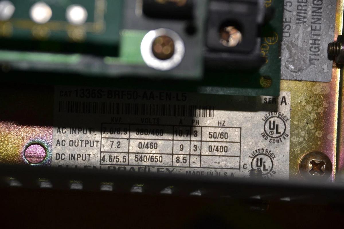 Used ALLEN BRADLEY 1336S-BRF50-AA-EN-L5 380/460V 10.7A 3PH 50/60Hz 1336 PLUS DRIVE