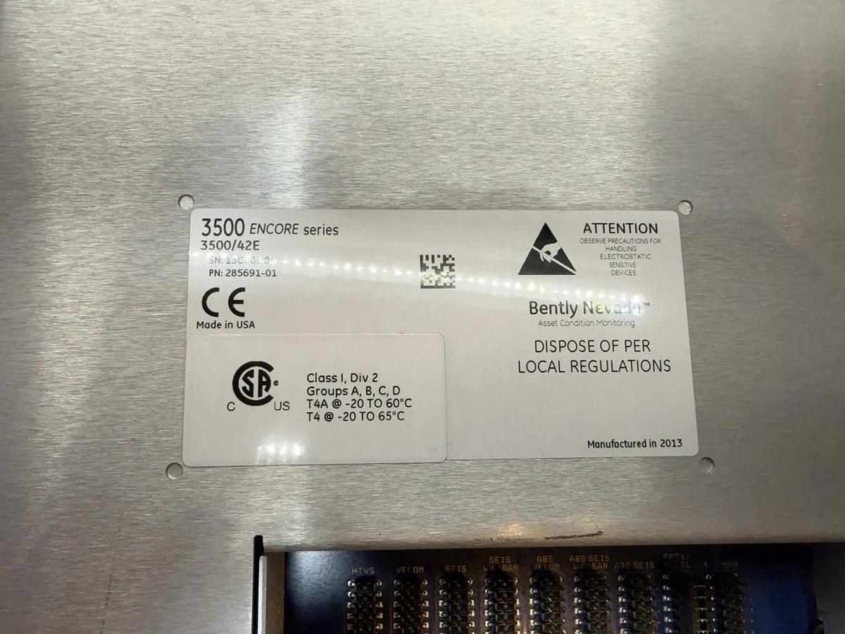 Bently Nevada 3500/42E 285691-01 PLC Module Vibration Monitor 3500 Encore (New)