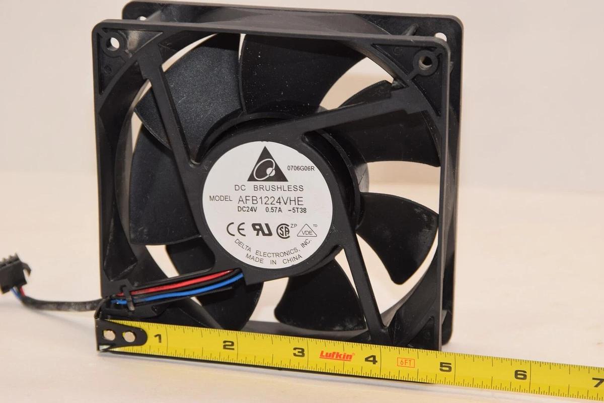 Used DELTA ELECTRONICS INC. AFB1224VHE 24Vdc 0.57A DC Brushless Cooling Fan