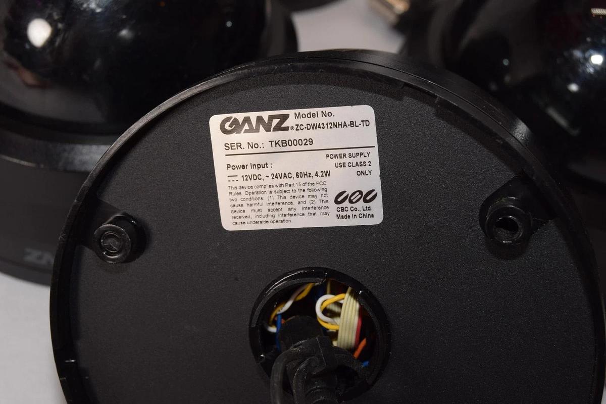 Used Ganz ZC-DW4312NHA-BL-TD 12Vdc 4.2W 3.3-12mm Dome Security Camera (Lot of 7)