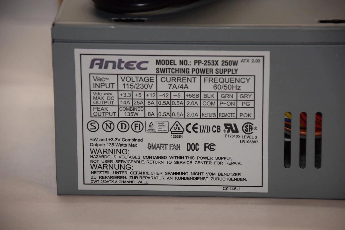 ANTEC PP-253X , PP253X 250W Switching Power Supply 115/230v NEW