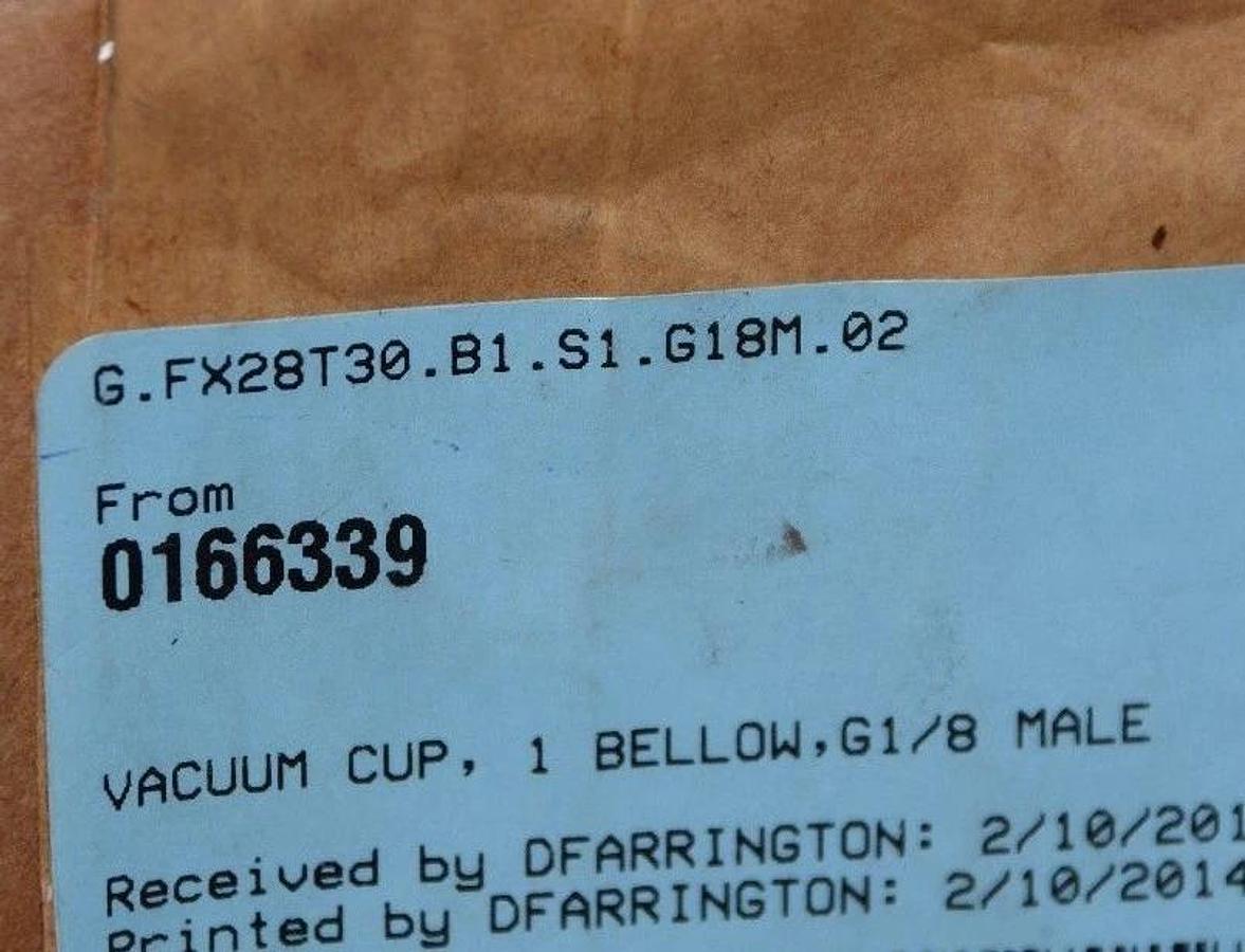 PIAB G 1/8" 0166339 MALE VACUUM CUP NEW