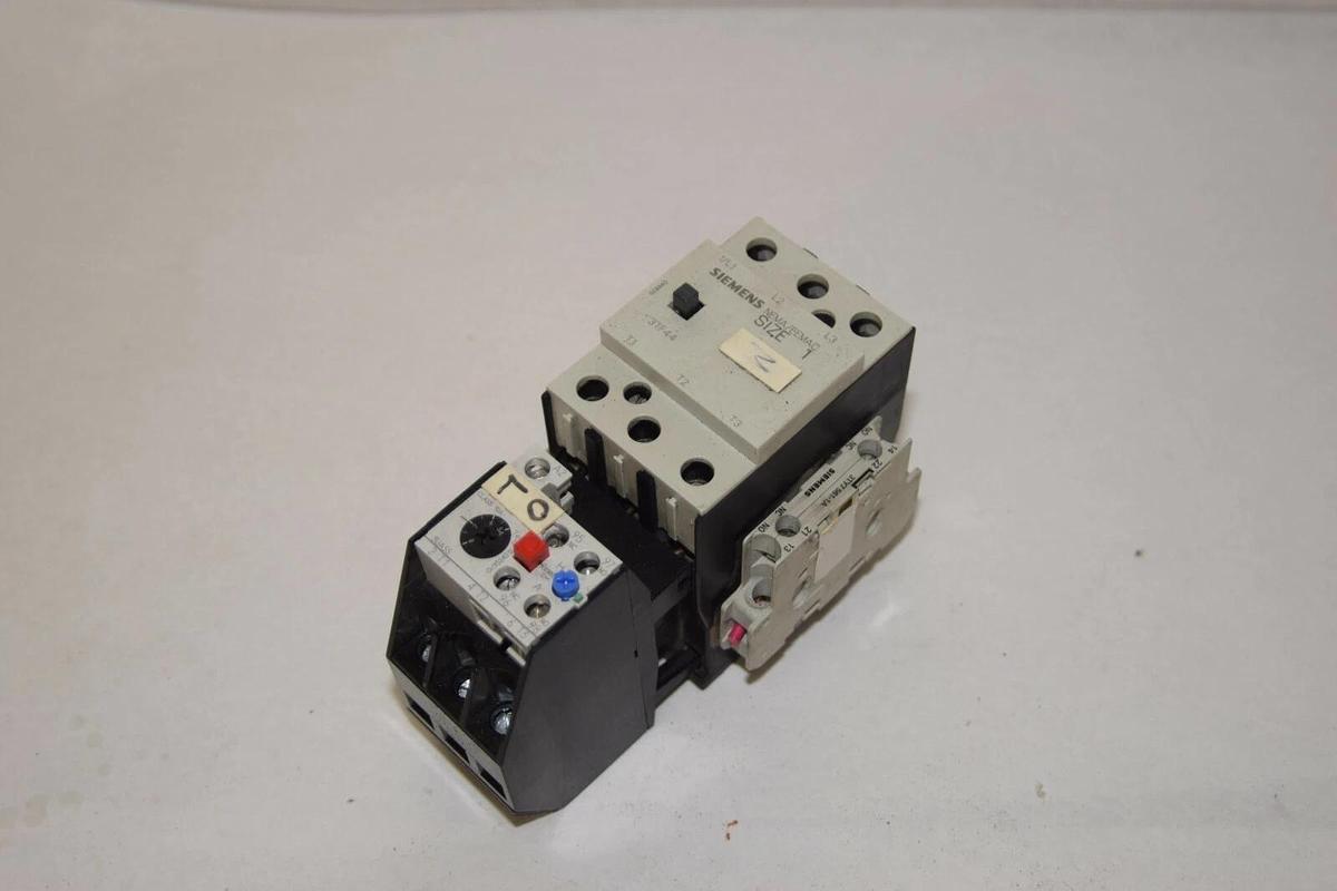Used SIEMENS 3TF4422-0A..1 Sz Size 1 Starter 110/120v coil w/ Relay 3UA55 00-1H* 5-8A