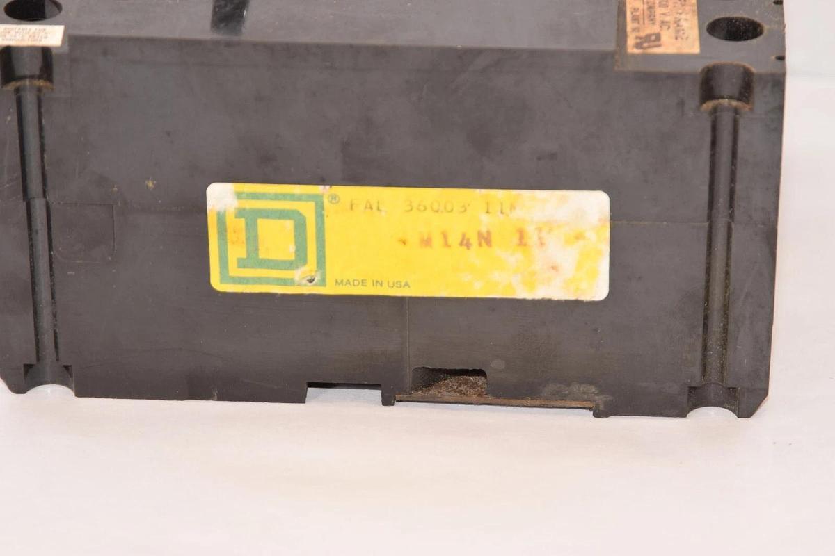 Used SQUARE D FAL 36003 FAL36003 3A Amp 3P 600V 11M Black Circuit Breaker
