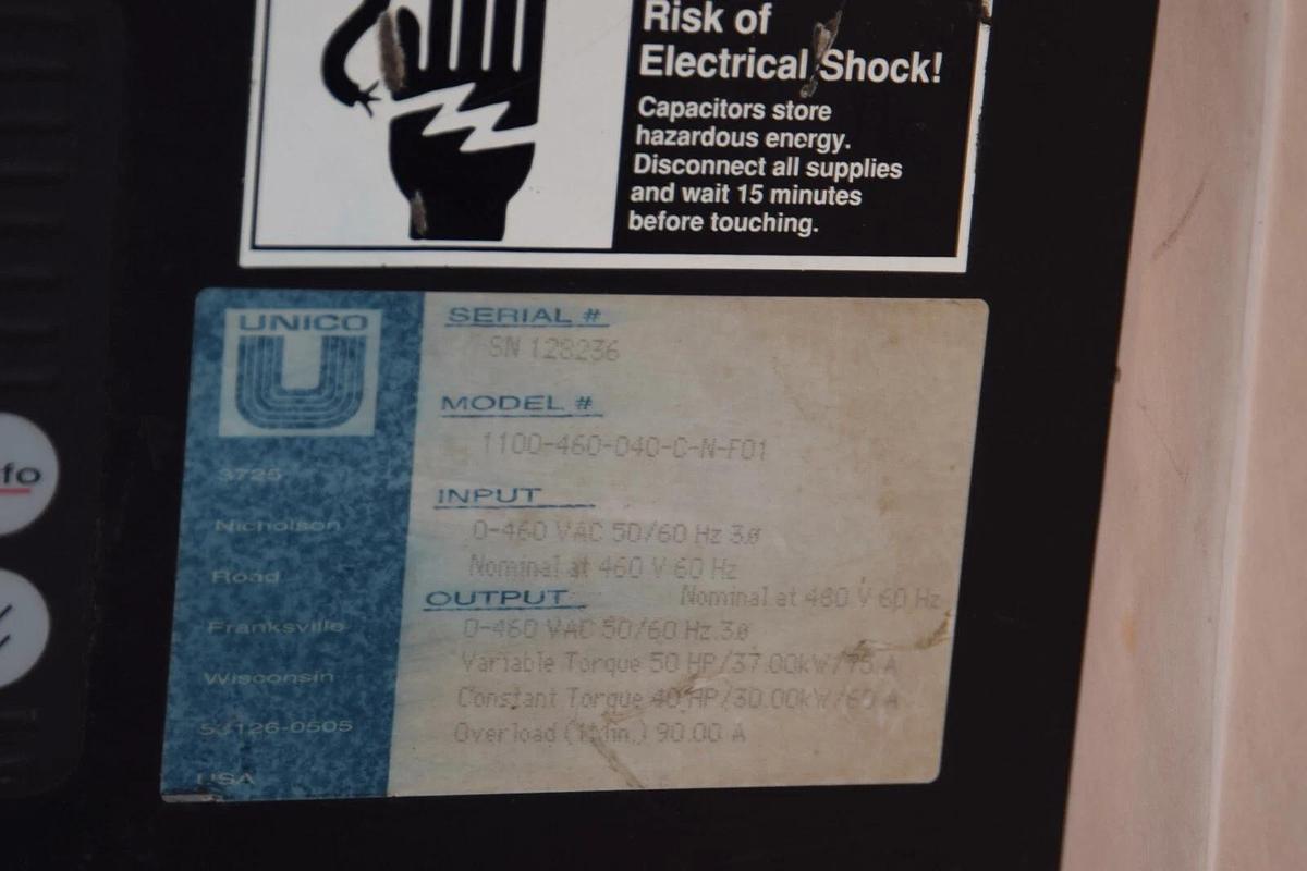 Used UNICO 1100-460-040-C-N-F01 0-460Vac 50/60Hz Drive