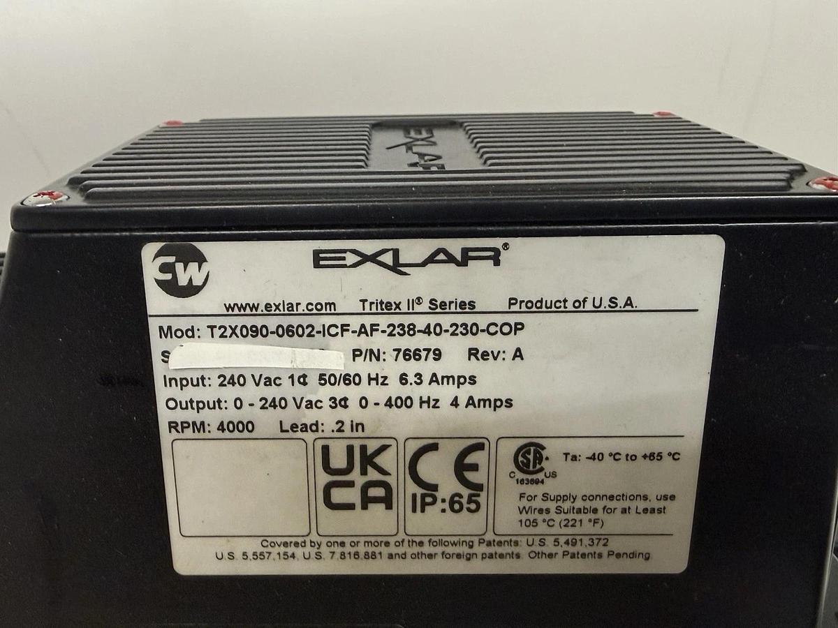 EXLAR Linear Actuator T2X090-0602-ICF-AF-238-40-230-COP 76679 Rev A 400rpm, New