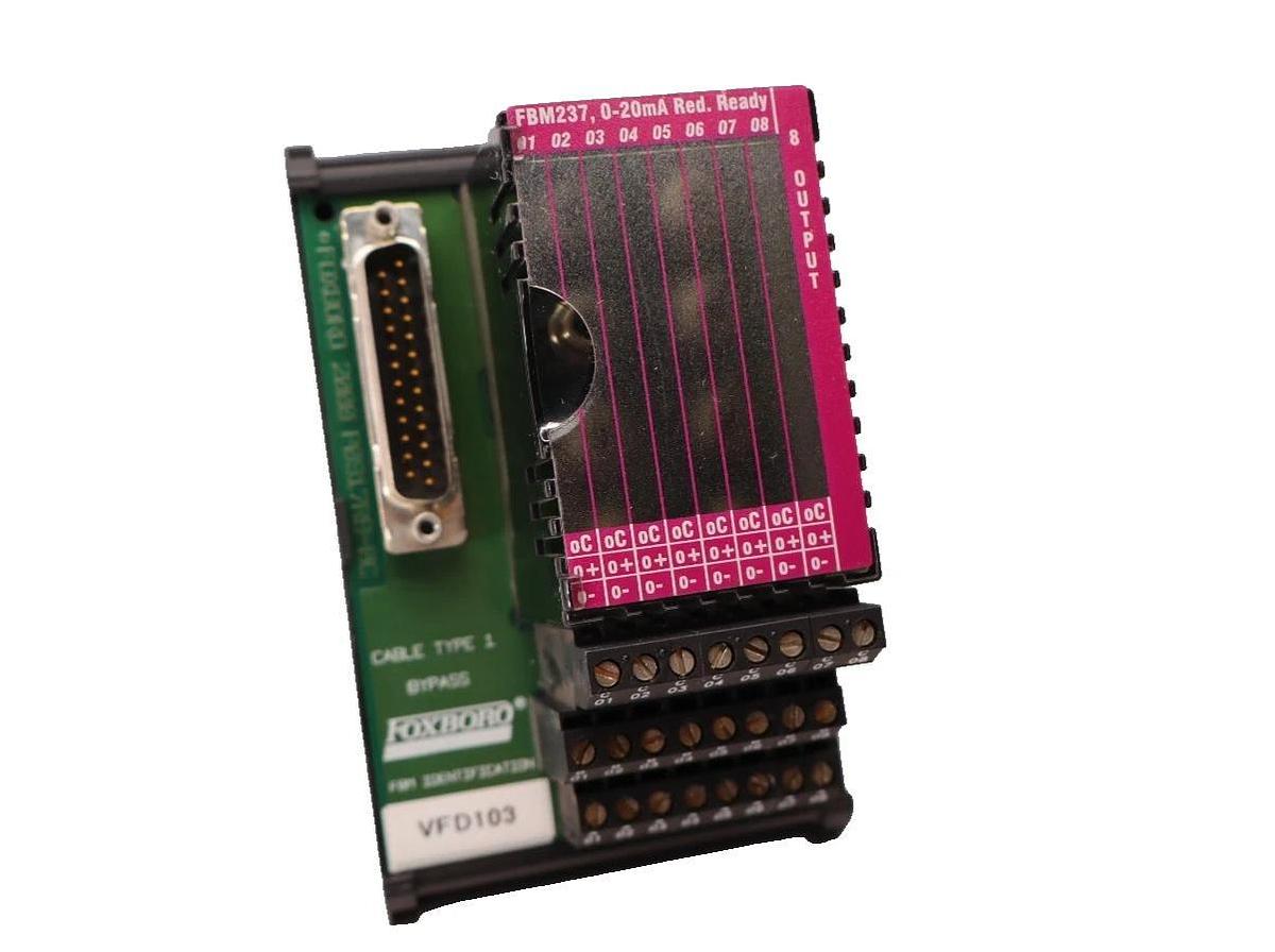 Used FOXBORO INVENSYS 0-20mA Red. Ready 8 Output Module FBM237  P0917QZ 0A RY0834