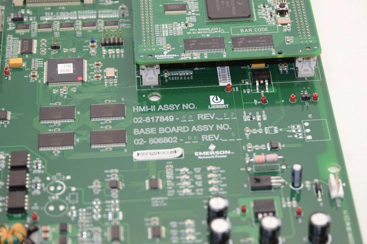 Used EMERSON / LIEBERT 02-817849-00 Rev 17 02-806802-00 Rev 5 HMI-II Assy Board