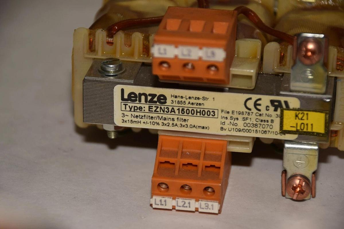 Used Lenze EZN3A1500H003 3x15mH +/-10% 3 x 2,5A Mains Line Filter Transformer