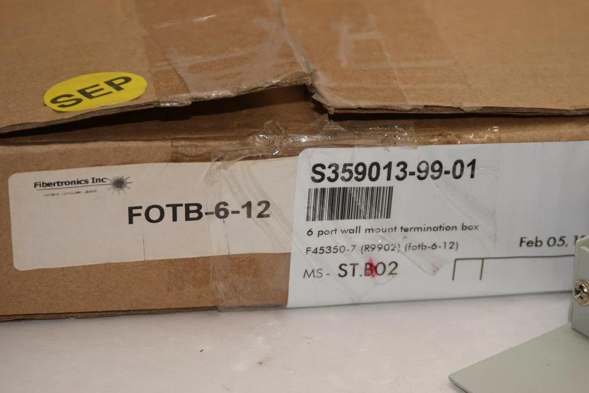 (NEW) FIBERTRONICS FOTB-6-12 FOTB612 6 Port Wall Mount Termination Box