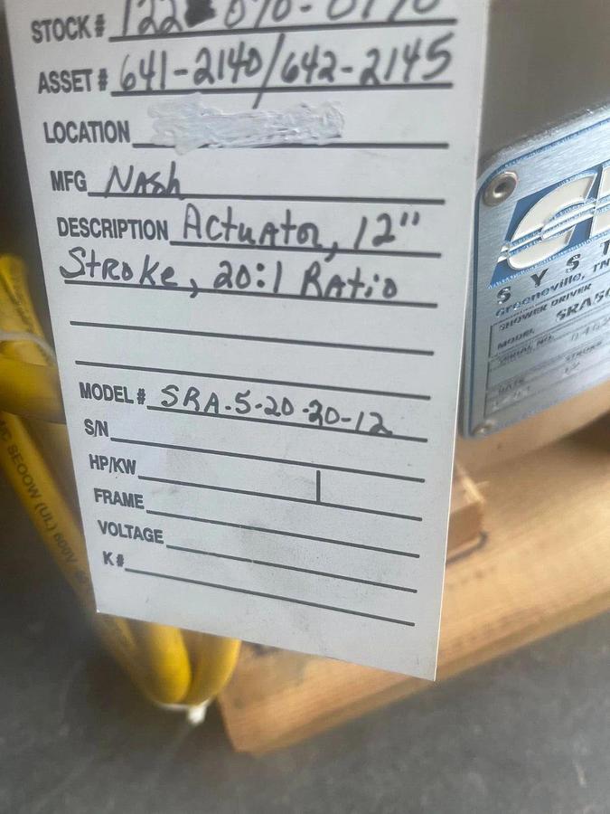 CVN Nash Motor Actuator Shower Driver Oscillator SRA5000 SRA-500 12" 20:1  (NEW)