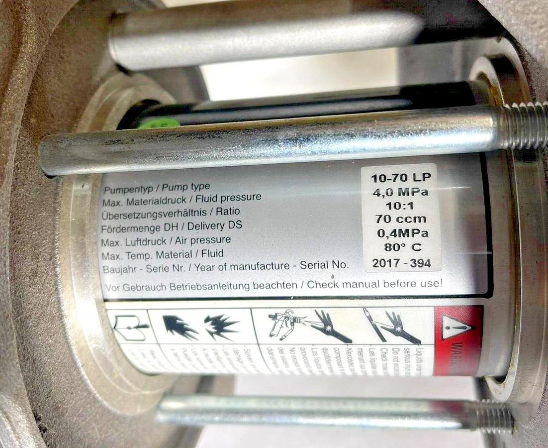 Used Wagner Wildcat Icebreaker 10-70LP Low Pressure Piston Pump 10-70-LP 10:1 4.0MPa