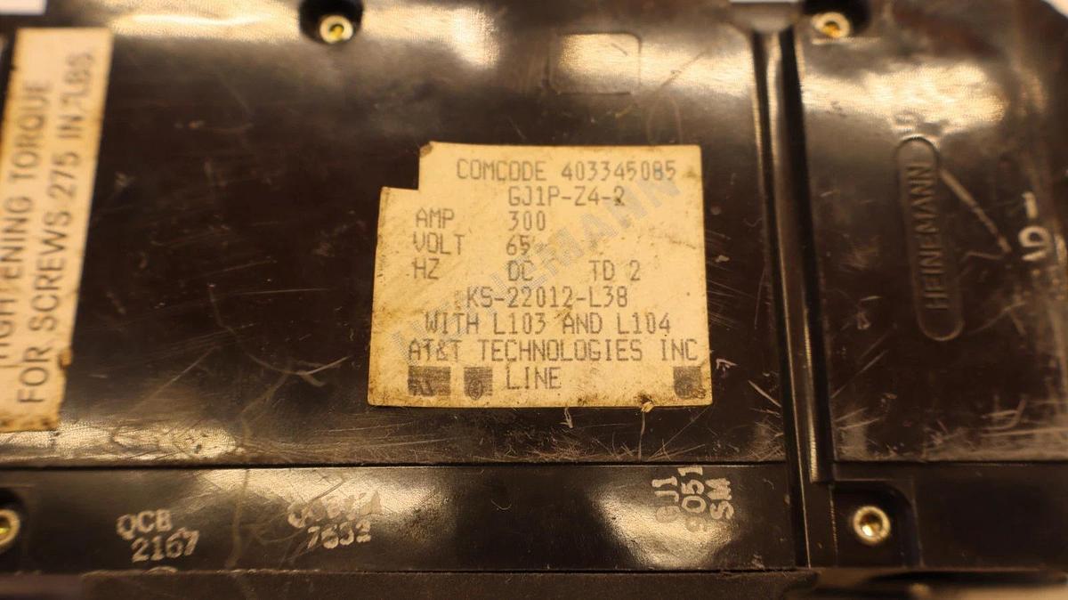 Used Heinemann 300A 300 Amp Circuit Breaker GJ1P-Z4-2-U 65VDC