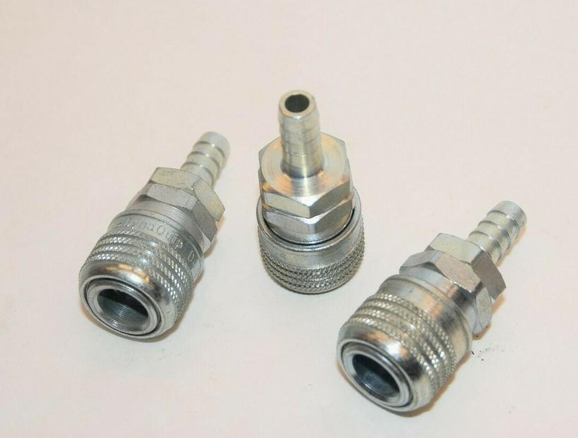 (NEW - LOT OF 3) DYNAQUIP D4 1/4"NPT Industrial Pneumatic Air Quick Disconnect