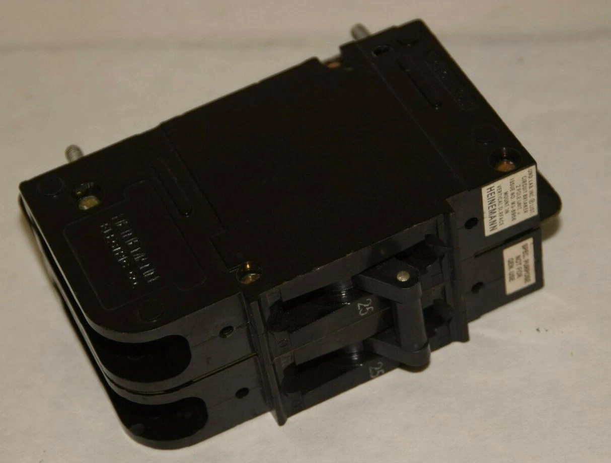 Used HEINEMANN MG-8956 2 Pole 25A Circuit Breaker