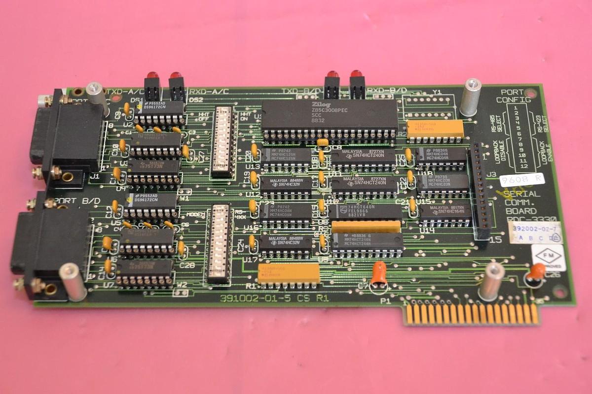 Used Bristol Babcock Serial Comm Communication Board 392002-02-7 Rev E BDC-3330