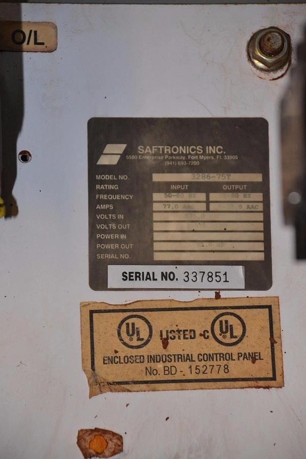Used Saftronics Softstarter SA6 Solid State Starter 3286-75T 328675T 575v 75hp