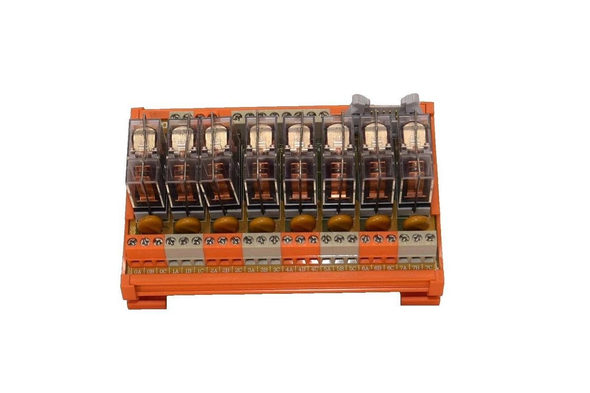 Used REFO RJ-OR08-SP , RJOR08SP 24Vdc 16A 8-Channel Relay Module