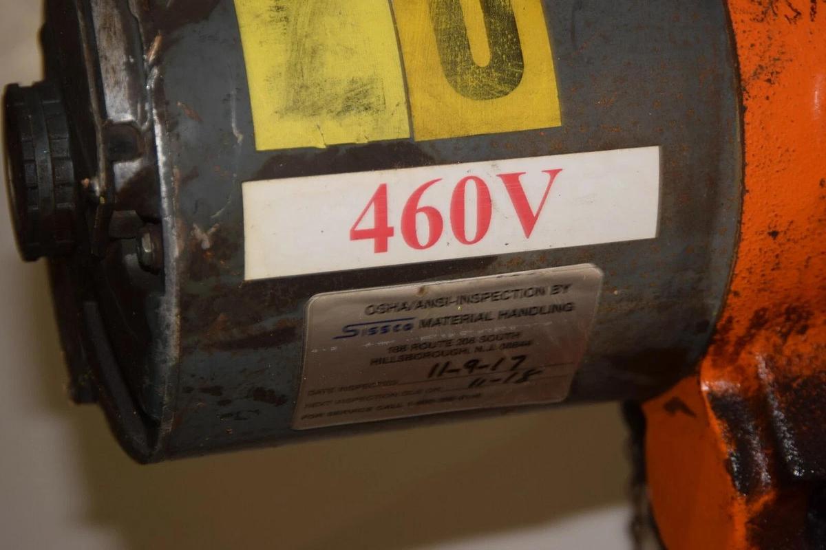 Used Yale Electric Chain Hoist 1 Ton 2000lb 1K9FPG3 3Ph 440v 1K9FPG3N  10' Chain Drop