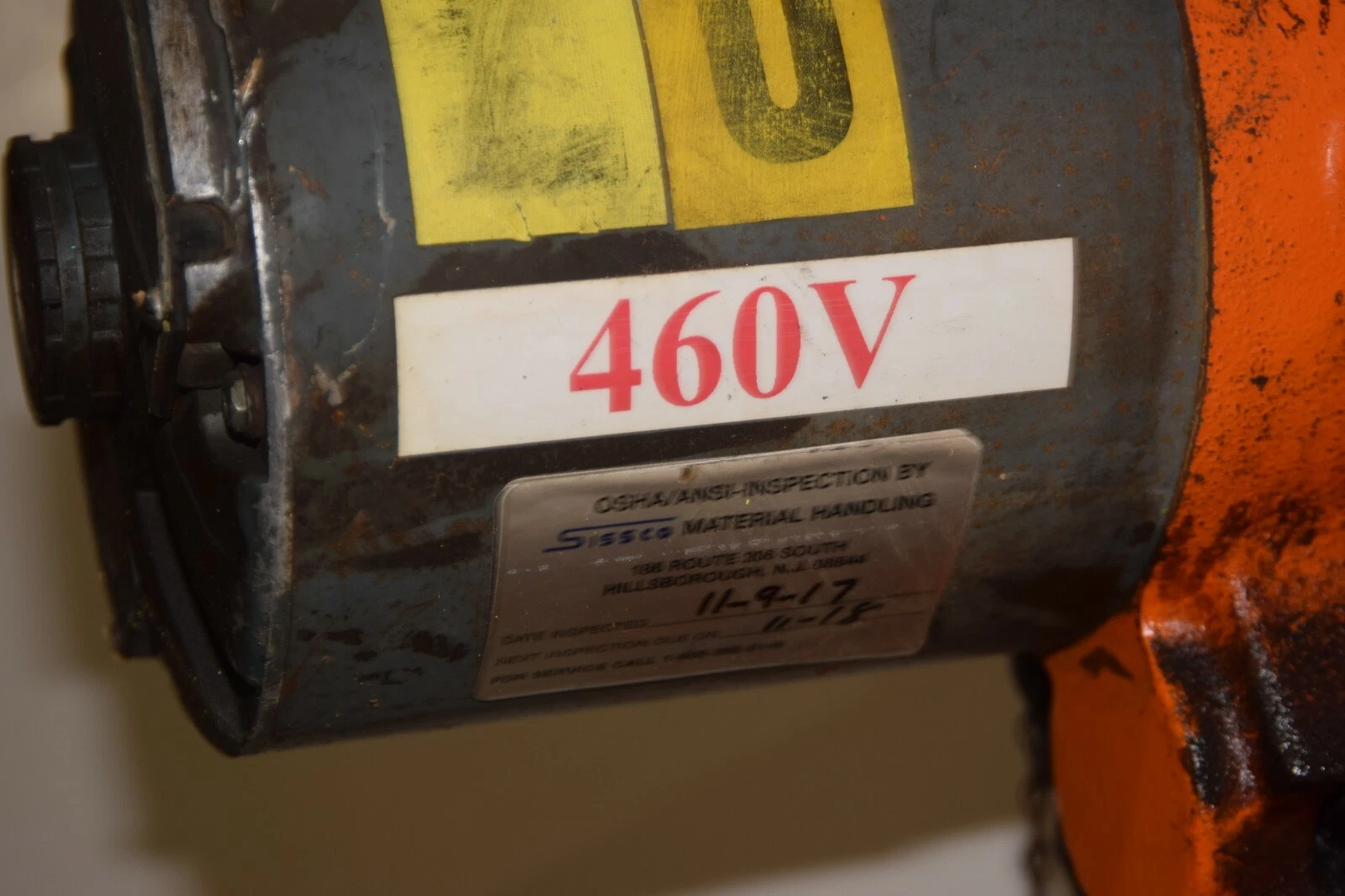 Used Yale Electric Chain Hoist 1 Ton 2000lb 1K9FPG3 3Ph 440v 1K9FPG3N 10' Chain Drop