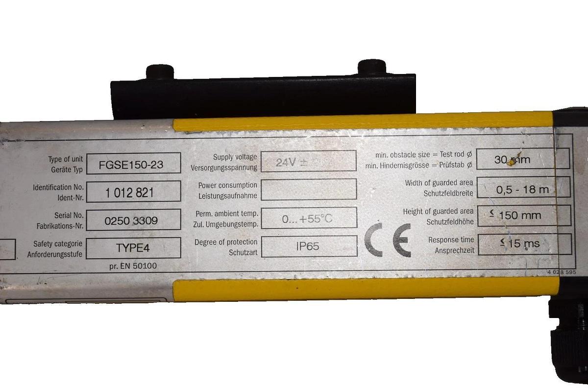 Used SICK  Receiver Light Curtain FGSE150-23 24V 30mm 30-FGS FGSE15023