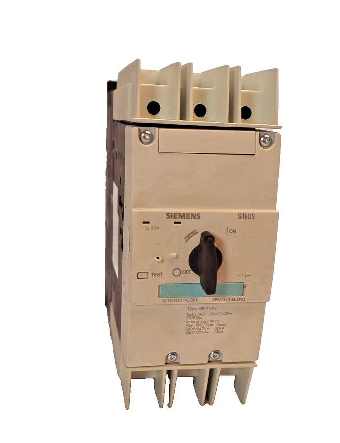 Used SIEMENS Sirius Breaker 3RV1742-5LD10 3RV1742-5LD10 60 Amp 60A 3P